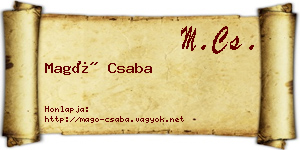 Magó Csaba névjegykártya