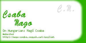 csaba mago business card